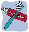 Toothpaste and brush