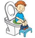 Boy sitting on toilet