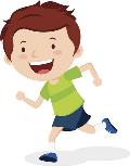 Cartoon of boy running